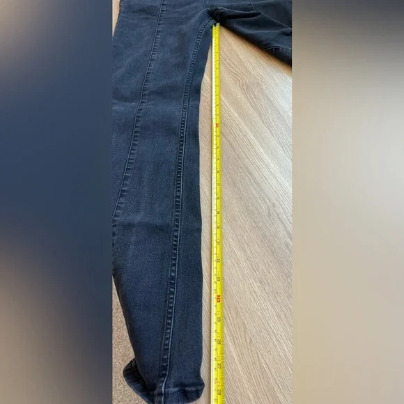 We the Free Penny Flare Jeans Womens 30 Black 70s Boho Free People Pull On - Picture 10 of 10